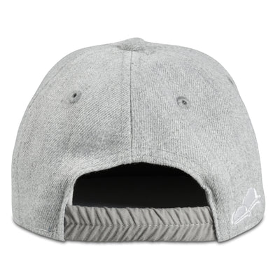 Soulbuddy Kinder Snapback Cap in Hellgrau – Rückansicht mit Stick (Kids S)