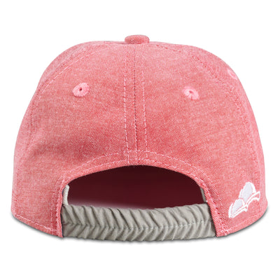 Soulbuddy Kinder Snapback Cap in Hellrot – Rückansicht mit Stick (Kids S)