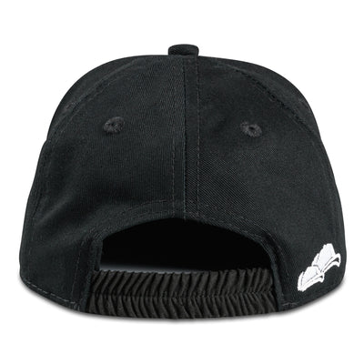 Soulbuddy Kinder Snapback Cap in Schwarz – Rückansicht mit Stick (Kids S)