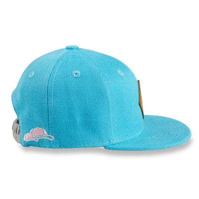 Soulbuddy Kinder Snapback Cap in Skyblue Pink – Seitenansicht (Kids S)