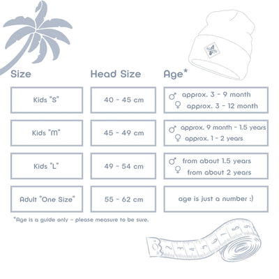 Größentabelle Soulbuddy Partnerlook Beanies 2er-Set für Eltern und Kind