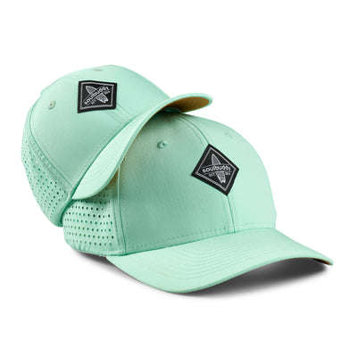 Soulbuddy Partnerlook Sports Caps 2er-Set für Eltern und Kind in Light Mint – Eltern- und Kinder-Cap von vorne