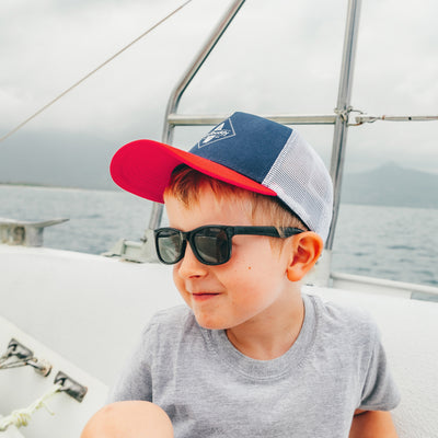 Soulbuddy Familien Partnerlook Trucker Caps 3er-Set in Blau-Rot – Partnerlook im Alltag