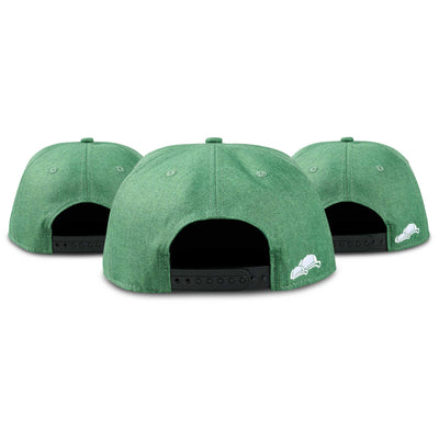 Soulbuddy x Werder Bremen Familien Partnerlook Snapback Caps 3er-Set in Dunkelgrün – Rückansicht mit Stick