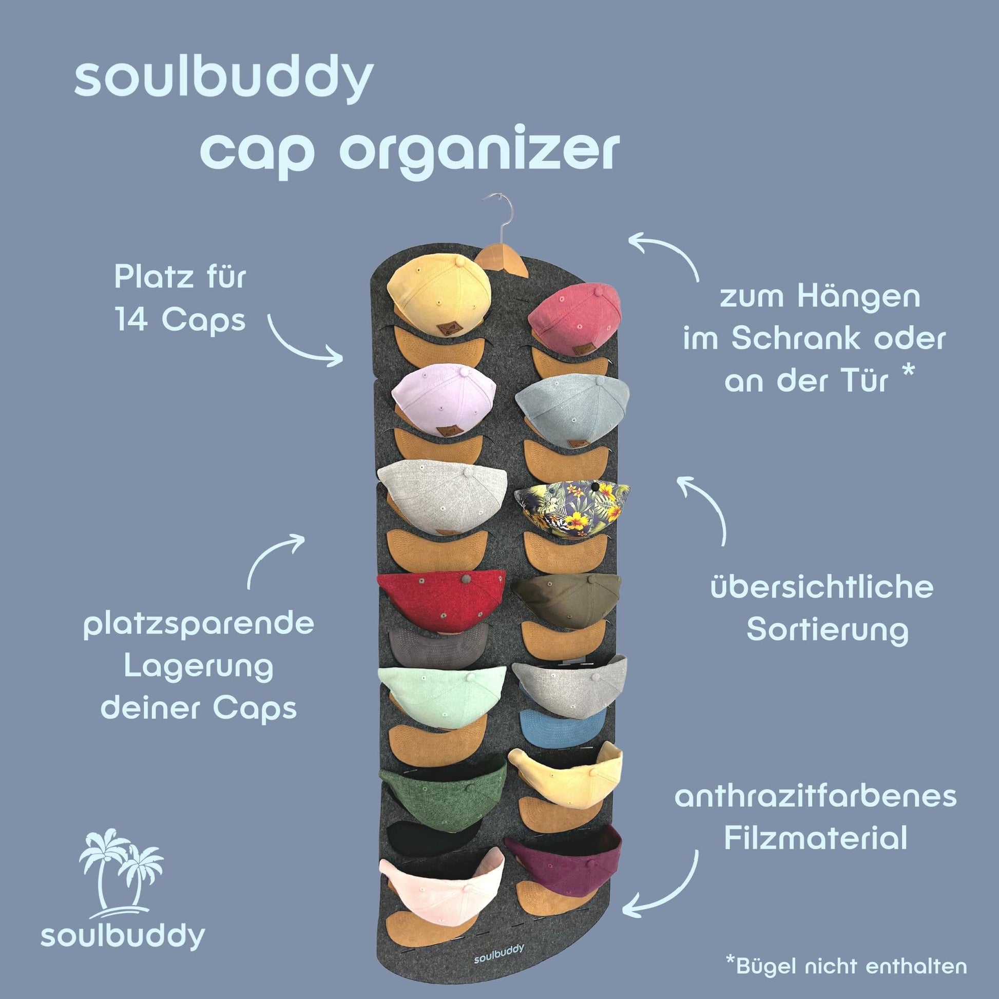 Cap Organizer mit 14 Caps Details