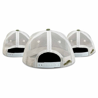 Soulbuddy x Werder Bremen Familien Partnerlook Trucker Caps 3er-Set in Grün – Rückansicht mit Stick