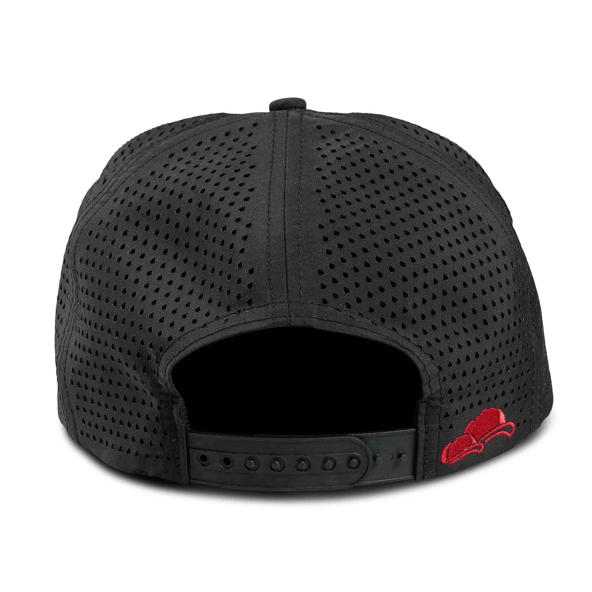 Performance Cap Black Red Back