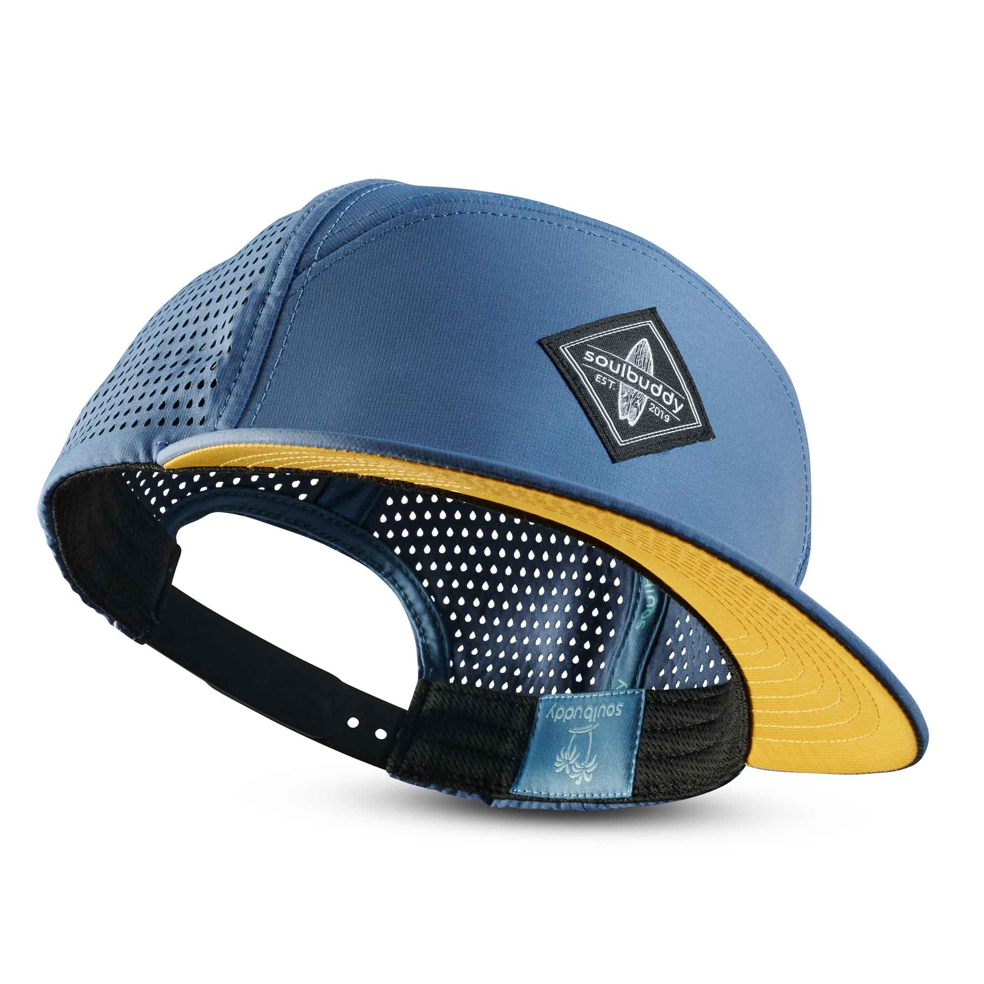 Performance Cap Blue Yellow Highlight