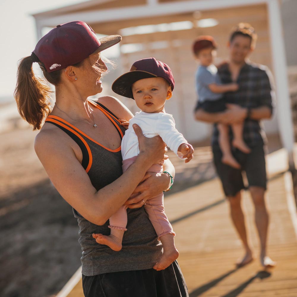 Mutter Tochter Outfit Snapback Cap lila