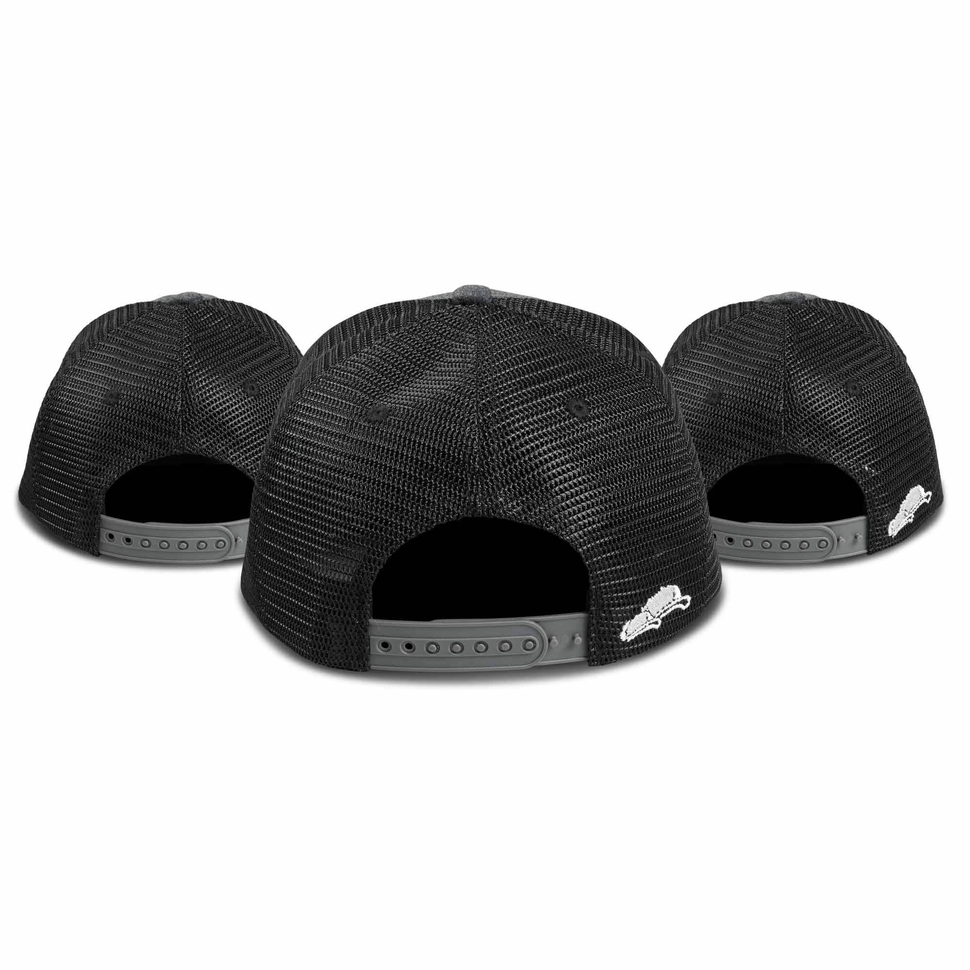 Trucker Cap Dark Grey 3er-Set Back